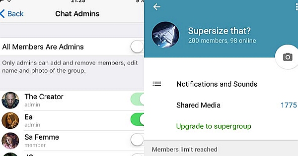 Telegram Messenger App Updated – Part 2: Supergroups